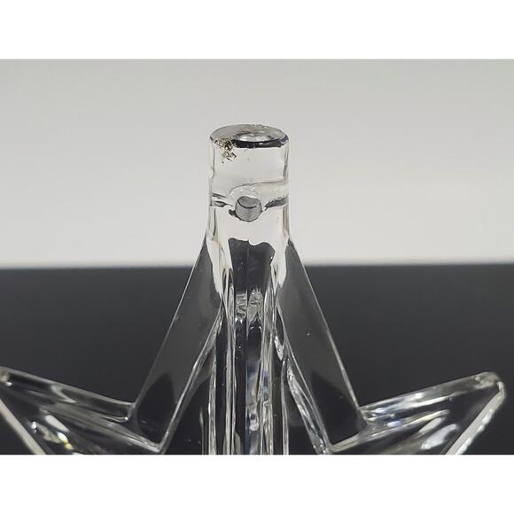 Vintage Val St Lambert Clear Crystal Christmas Star Holiday Ornament Belgium - Picture 4 of 5